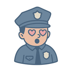 character emotion policeman love vector on white background
Vector character emotion