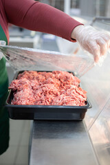 fresh meat for sale in the store