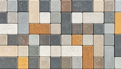 Abstract pattern of multicolored square tiles