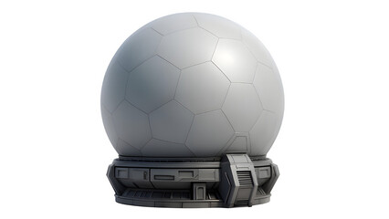 3D Render of Spherical Radar Dome for Air Defence on White Background