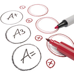 Hand Drawn Red Circles Isolated on Transparent Background for Marking and Highlights