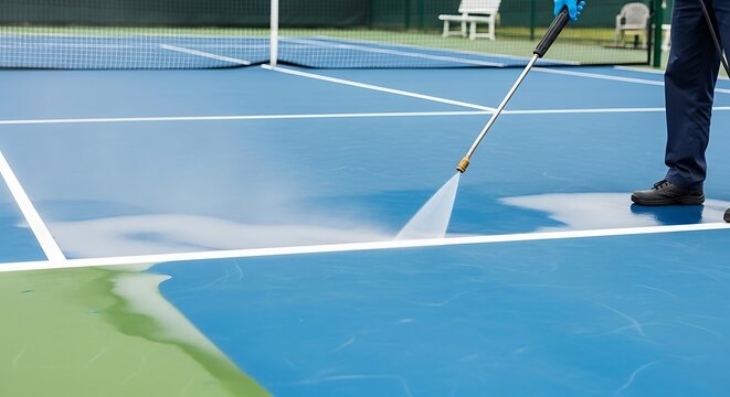 Tennis Court Cleaning Service.