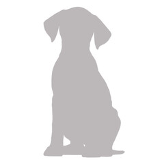 Sitting dog silhouette against black background