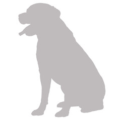 Sitting dog silhouette with open mouth and tongue out silhouette
