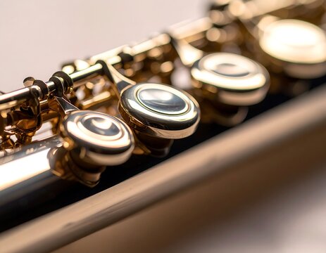 Close-up of a flute's headjoint