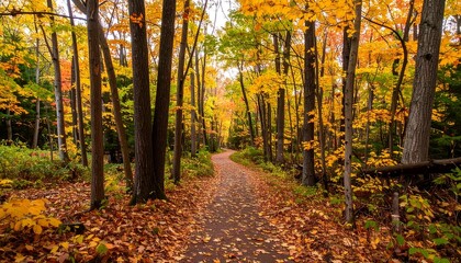 Autumn path in a forest