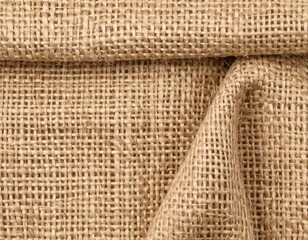Close-up view of a natural burlap fabric