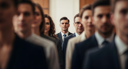 Confident Business Team Diverse Professionals in Formation for Corporate Success