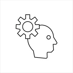 cognition icons. simple line vector