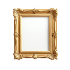 Ornate gold frame isolated on black background