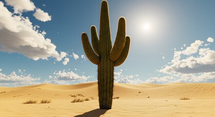 Desert saguaro cactus landscape