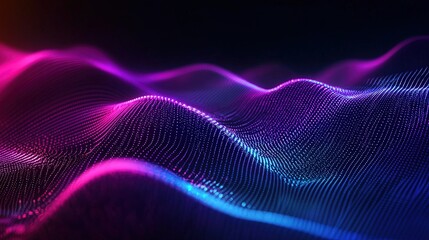 Abstract Neon Particle Waves: Flowing Gradient Background