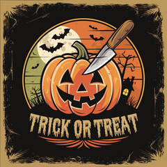 2d vector illustration Halloween t shirt icon design items ghost character Candles in carved pumpkin