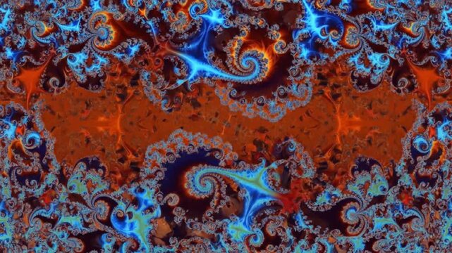 Hypnotic Fractal Loops:  Abstract Color Cycle, Seamless Animation Background
