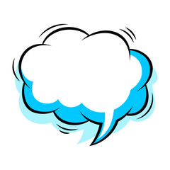 Cartoon speech bubble. Pop art illustration in comic style.