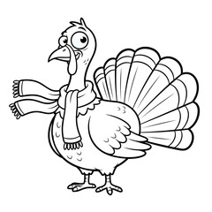 funny turkey cartoon waving