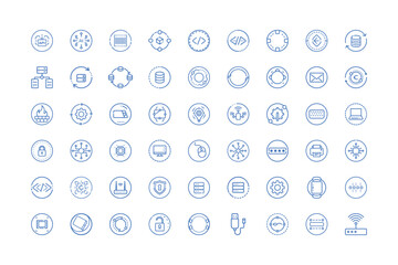 Vector art of set of technology and network icons