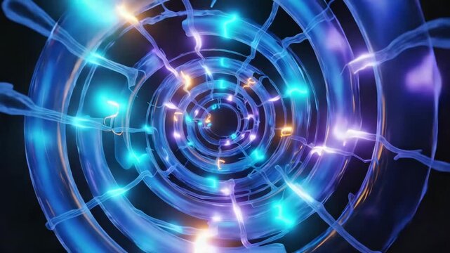 High-energy liquid streams flow dark environment, intermittent electric trigger chain reactions surface. Colors dynamically response to invisible rhythmic pulses, futuristic neon spectacle