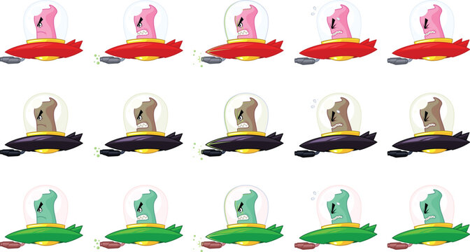 UFO Space Alien Ship Game Sprite Sheets