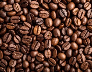 Obraz premium Close-up view of roasted coffee beans