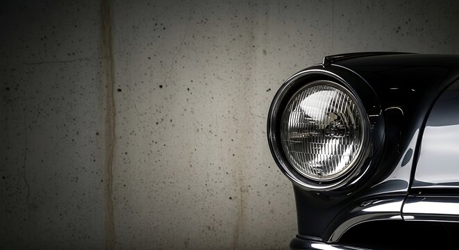 Fototapeta Vintage Car Headlight Closeup.