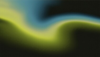 abstract neon wave light gradient with luminous yellow green curve fading into blue on dark background for wallpaper or banner