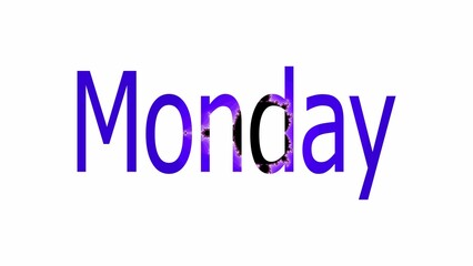 Abstract monday text icon on background.