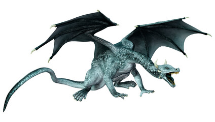 Fototapeta premium 3D Rendering Fairy Tale Dragon on White