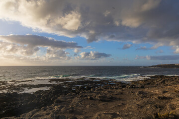 An interesting geological formation on the east coast of Gran Canaria, right on the border of the mainland and the ocean. Spain El Bufadero
