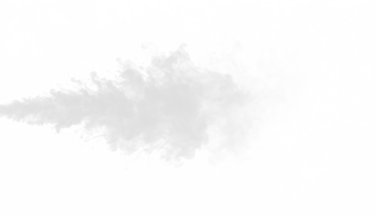 PNG of white smoke flare radiating outward, stylized burst, vapor explosion effect, airy haze rays, abstract smoky blast element for dynamic overlay and design use