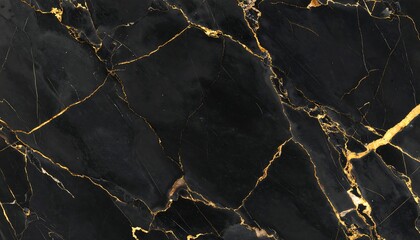Dark black marble with golden veins