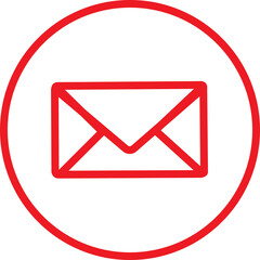 red email sign on white