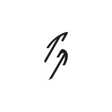 curved oval shape alphabet initial logo vector TT gaming monogram Black  letter