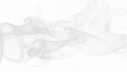 PNG of white smoke drifting across center in broken spiral flow, airy vapor trail, wispy haze, abstract smoky element for decorative overlay and design use