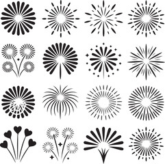 Fireworks Silhouette Vector Illustration
