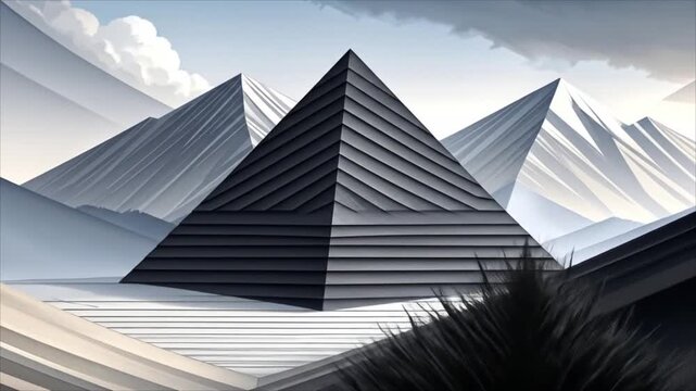 Abstract pyramid mountainscape