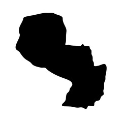 Paraguay Country Silhouette Map. Vector image