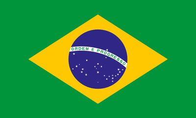 Fototapeta premium Brazil flag. Brazil flag vector
