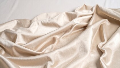 Elegant Draped Beige Satin Fabric Texture
