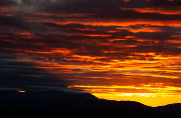 Sunset in north sweden kiruna