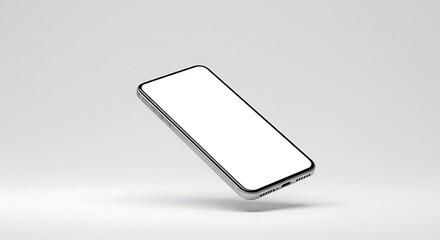 Floating Smartphone Mockup Isolated on White Background