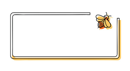 Doodle style frame bee illustration vector design isolated cute honey summer yellow border playful minimalist simple