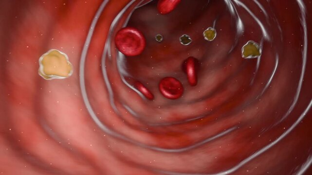 Blood Flow With Cholesterol Particles