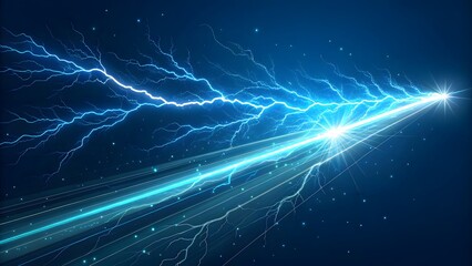 abstract blue background with lightning