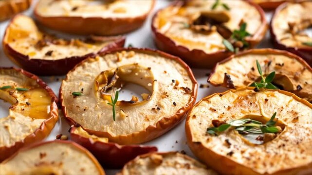 Baked apple slices