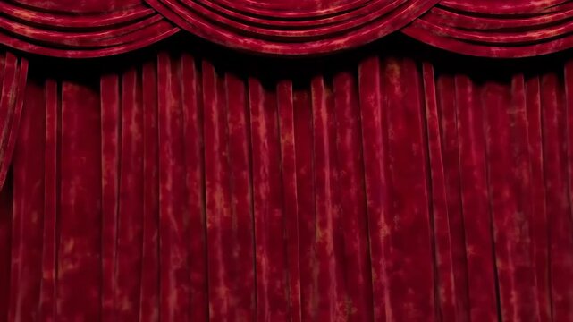 Velvet Stage Curtains: Subtle Folds, Light Play, and Gentle Sway
