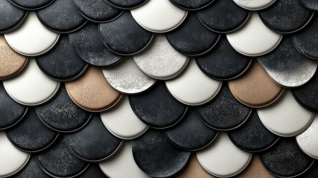 Abstract circular overlapping scales pattern