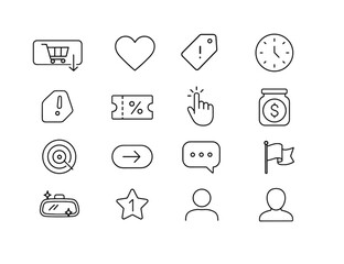 Shopping, e-commerce line icon set. online sales, retail line style icons collection