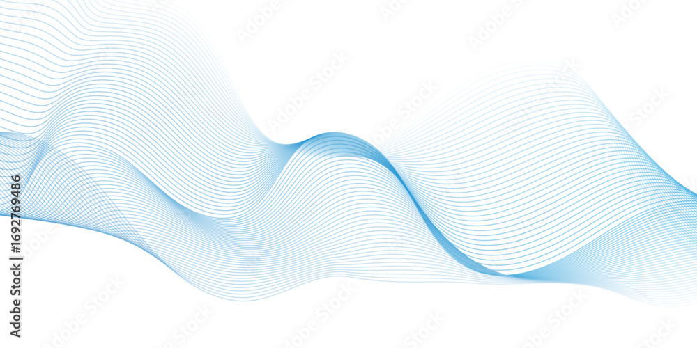 Poster vector wave digital white and blue gradient blend futuristic technology flow tech transparent line s