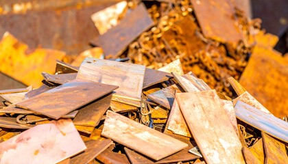 Rusty metal scraps piled high